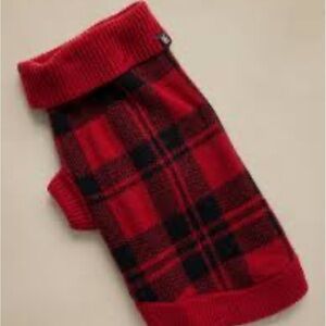 Banana Republic dog sweater.  Red/Black Plaid.  New with tags.  Size Medium.